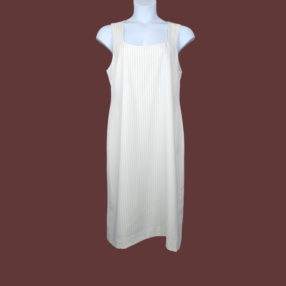 Banana Republic Factory Womens Sleeveless Pinstripe Sheath Dress 14 Tall NWT